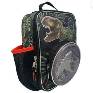 Jurassic Park Stone Logo Unisex 10 inch Polyester Reusable Lunch Kit Black
